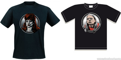 T-Shirts mit den Köpfen von<br />Yvonne und Børge