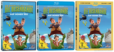 "Die Olsenbande auf hoher See" als DVD, Blu-Ray und Spezialedition. (Cover: Capelight)