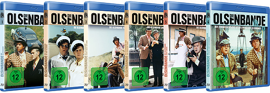 Die Olsenbanden-Filme auf Blu-Ray von Icestorm. (Cover zu Film 1-6)